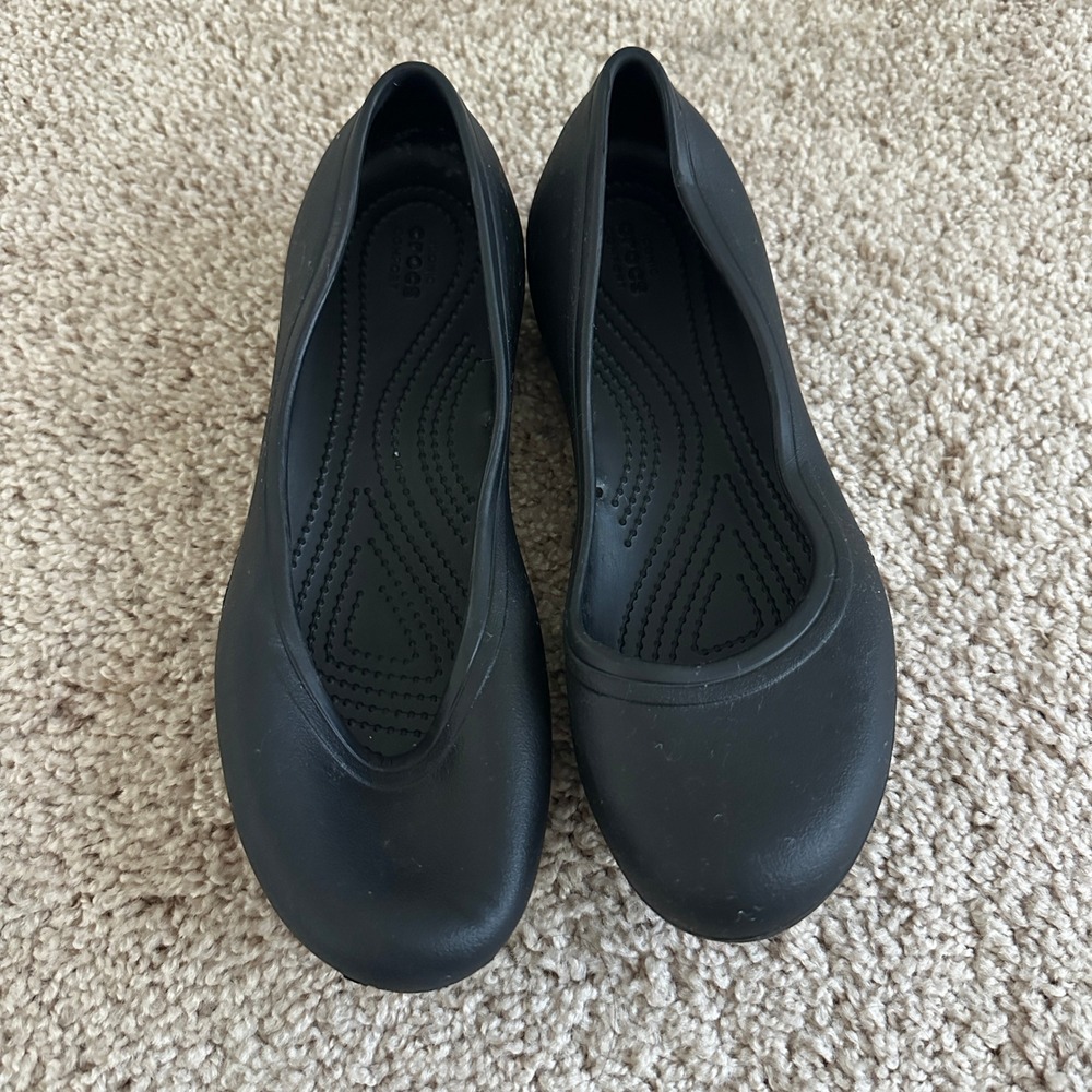 Crocs Alice Work Flat Women Size 8 Black Slip Resistant Comfort Shoes